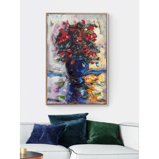 Reflected Red Flowers Oil Painting