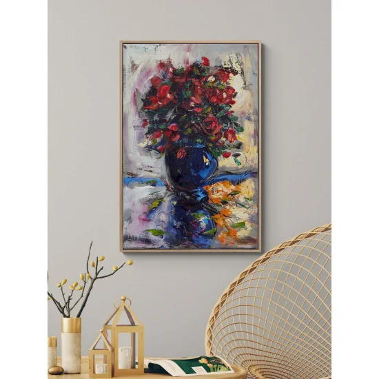 Reflected Red Flowers Oil Painting