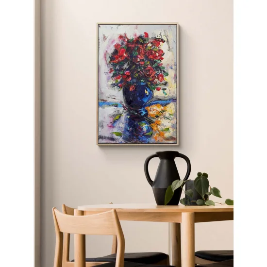 Reflected Red Flowers Oil Painting