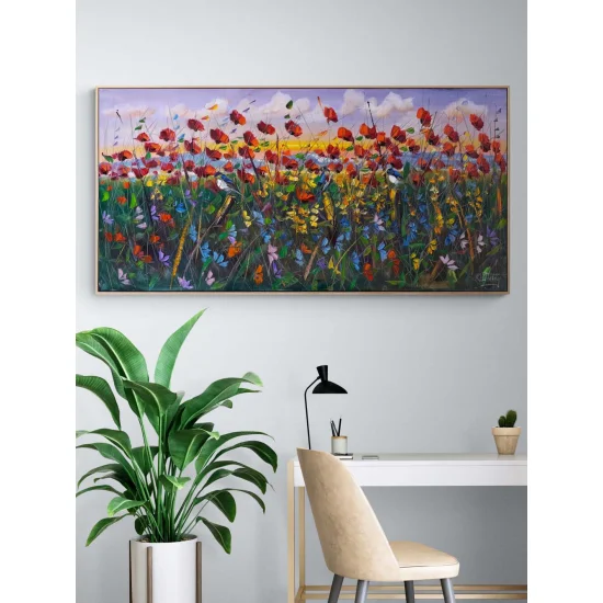 Flying Poppies Oil Painting