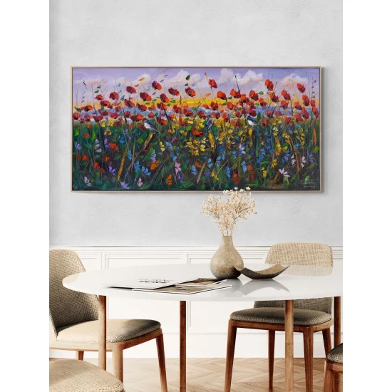 Flying Poppies Oil Painting