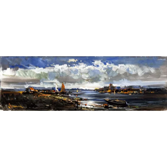 Clouded Plain Oil Painting