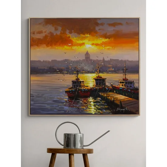 Crimson Horizon Oil Painting