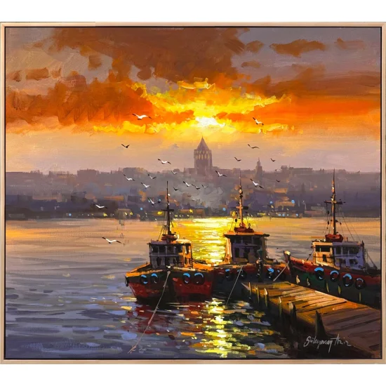 Crimson Horizon Oil Painting