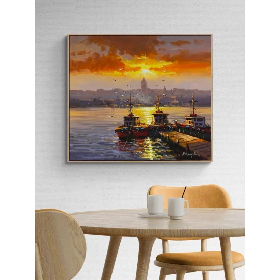 Crimson Horizon Oil Painting