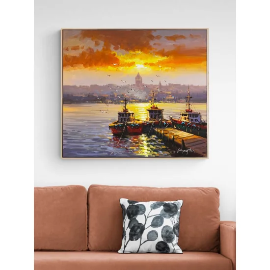 Crimson Horizon Oil Painting