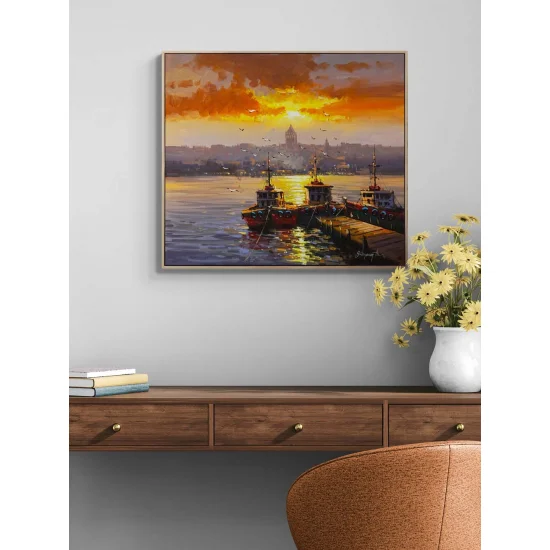 Crimson Horizon Oil Painting