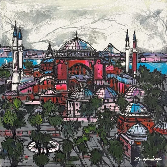 Ayasofya Hatırası Yağlı Boya Tablosu
