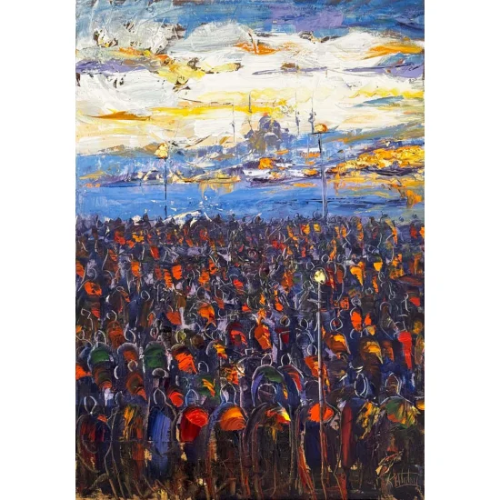 Istanbul in the Distance Oil Painting