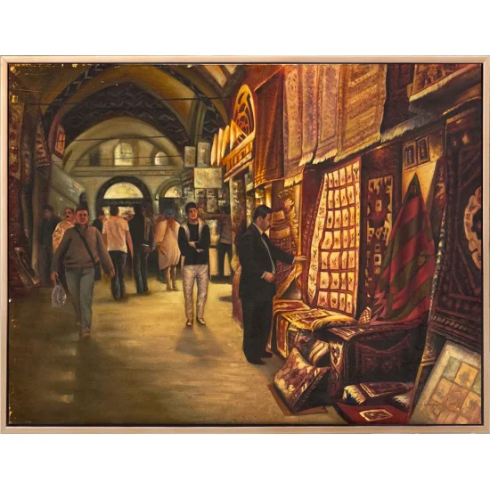 Halı Çarşısı Yağlı Boya Tablosu
