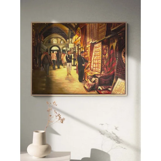 Halı Çarşısı Yağlı Boya Tablosu