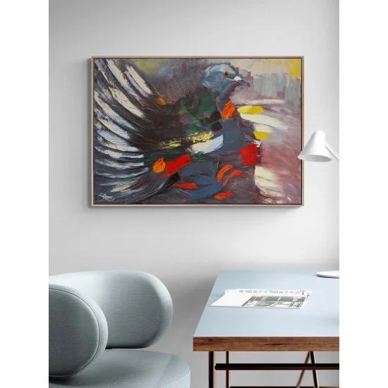 Güvercin Gölgesi Yağlı Boya Tablosu