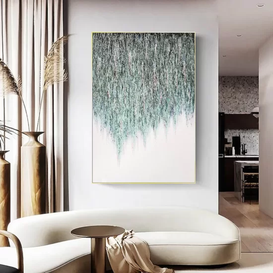 Large Green Abstract Minimalist Custom Order Abstract Oil Painting