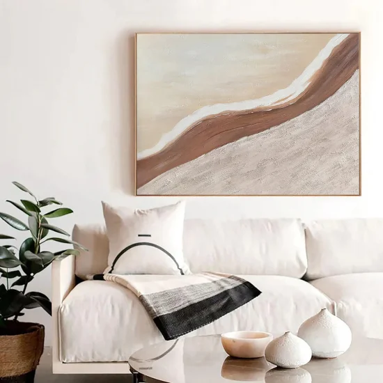 Beige and Brown Custom Order Abstract Oil Painting
