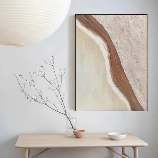 Beige and Brown Custom Order Abstract Oil Painting