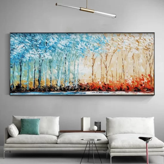 Colorful Abstract Trees Custom Order Abstract Oil Painting