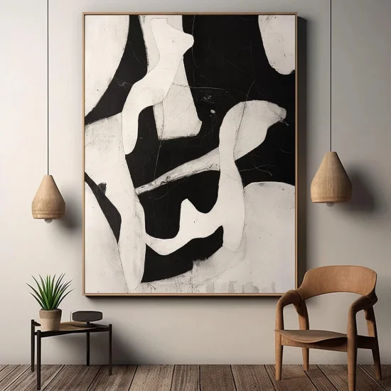 Black and White Connotation Custom Order Abstract Oil Painting