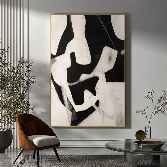Black and White Connotation Custom Order Abstract Oil Painting