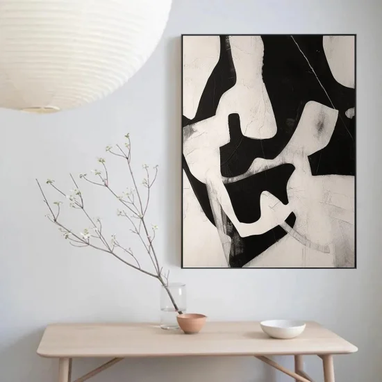 Black and White Connotation Custom Order Abstract Oil Painting