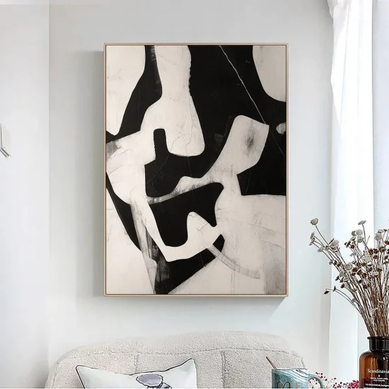 Black and White Connotation Custom Order Abstract Oil Painting
