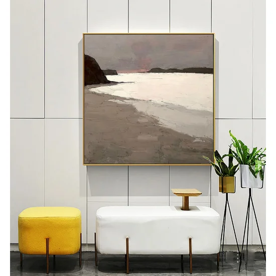 Dark and Light Gray Waves Custom Order Abstract Oil Painting