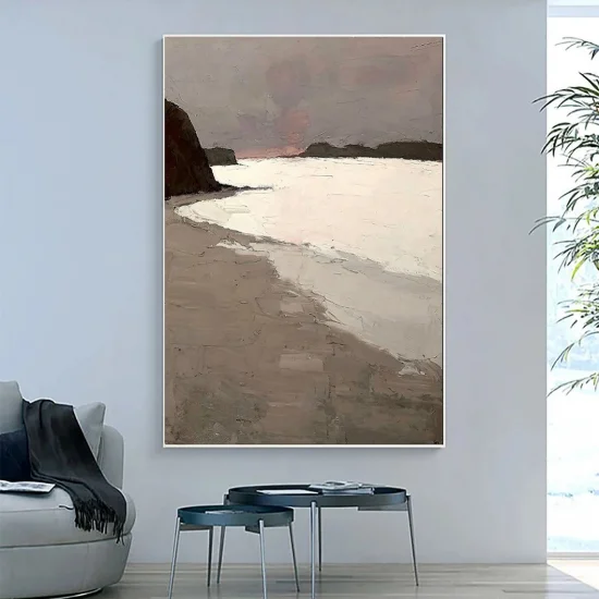 Dark and Light Gray Waves Custom Order Abstract Oil Painting