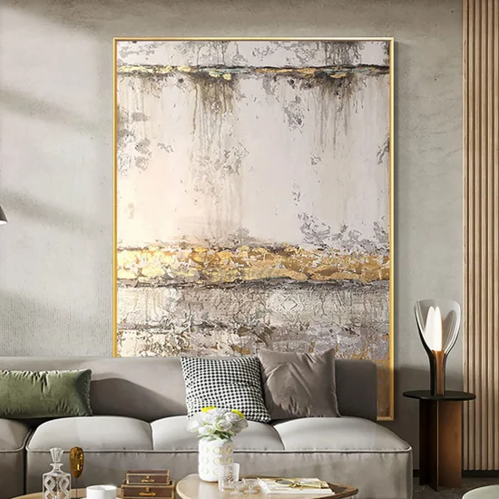 Soyut Altın Sarısı Siparişe Özel Soyut Yağlı Boya Tablo