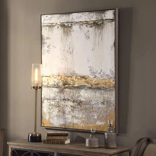 Soyut Altın Sarısı Siparişe Özel Soyut Yağlı Boya Tablo