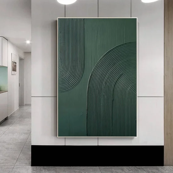 Yeşil Fonlu İzler Siparişe Özel Yağlı Boya Tablo