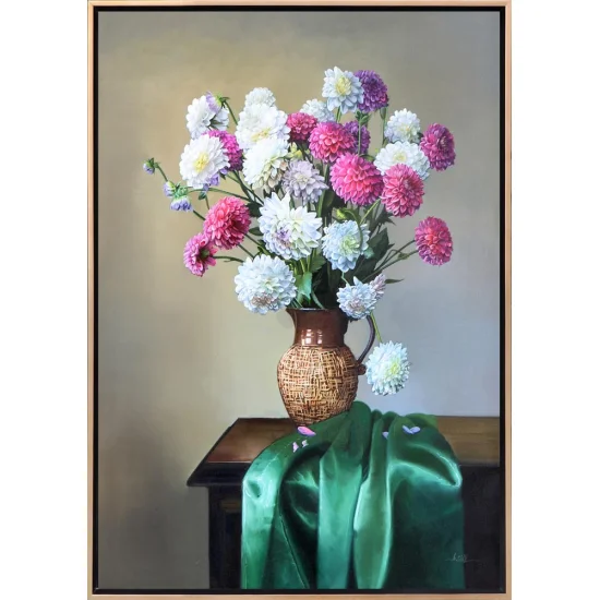 Vazodaki Yıldız Çiçekleri Siparişe Özel Yağlı Boya Tablo