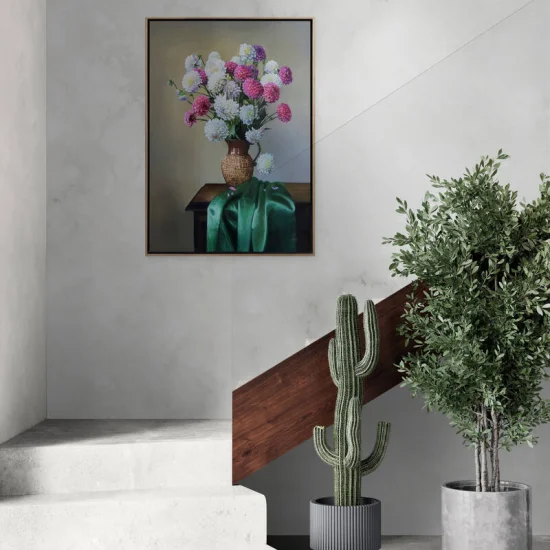 Vazodaki Yıldız Çiçekleri Siparişe Özel Yağlı Boya Tablo