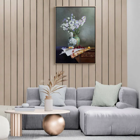 The Harmony of Statues and Bell Flowers Custom Order Oil Painting