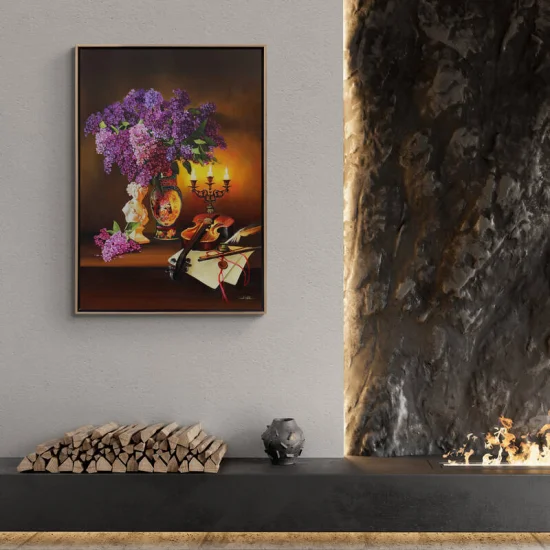 The Tale of Lilacs by Candlelight Custom Order Oil Painting