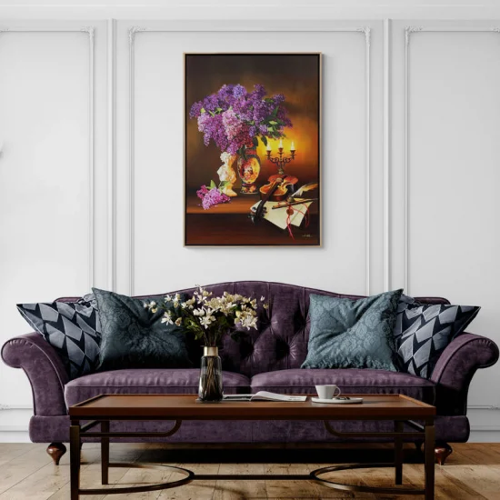 The Tale of Lilacs by Candlelight Custom Order Oil Painting