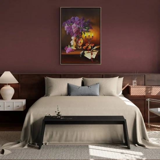 The Tale of Lilacs by Candlelight Custom Order Oil Painting