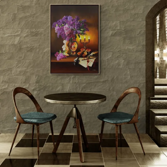 The Tale of Lilacs by Candlelight Custom Order Oil Painting