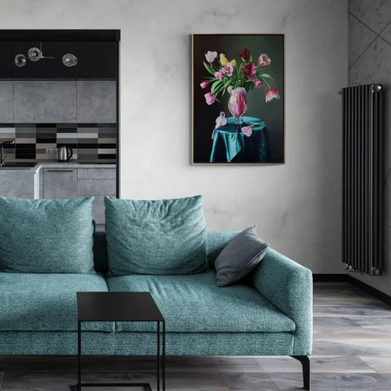 Vazodaki Laleler Siparişe Özel Yağlı Boya Tablo