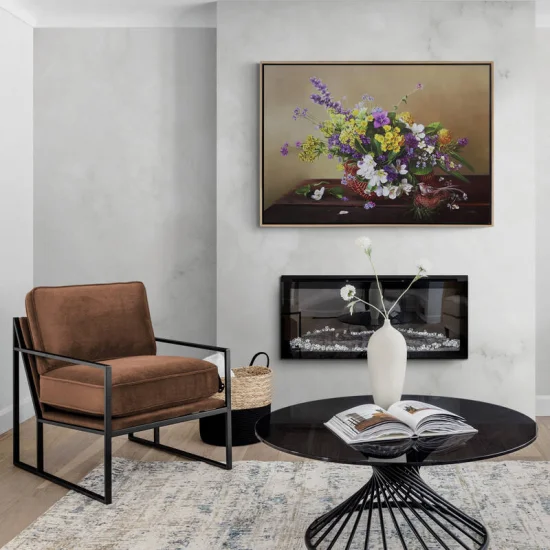 Sepette Kır Çiçekleri Siparişe Özel Yağlı Boya Tablo