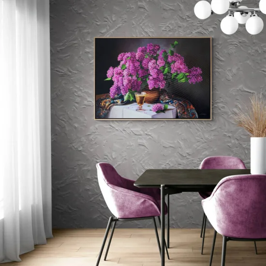 Vazoda Pembe Leylaklar Siparişe Özel Yağlı Boya Tablo