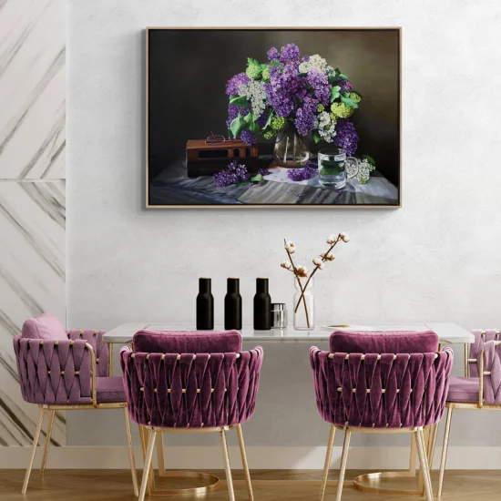 Colorful Lilacs on the Table Custom Order Oil Painting