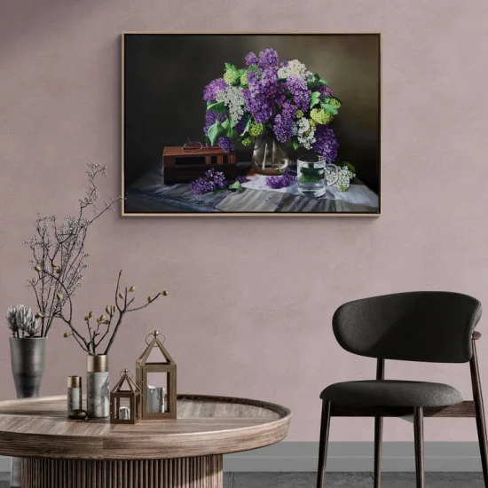 Colorful Lilacs on the Table Custom Order Oil Painting