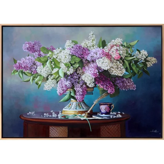 Leylaklarla Dolu Vazo Siparişe Özel Yağlı Boya Tablo