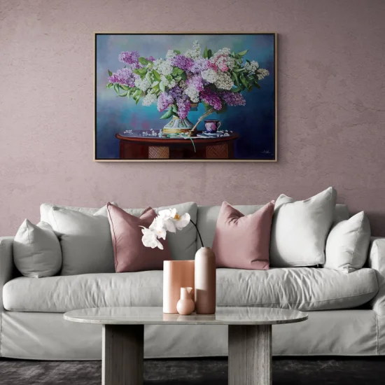 Leylaklarla Dolu Vazo Siparişe Özel Yağlı Boya Tablo