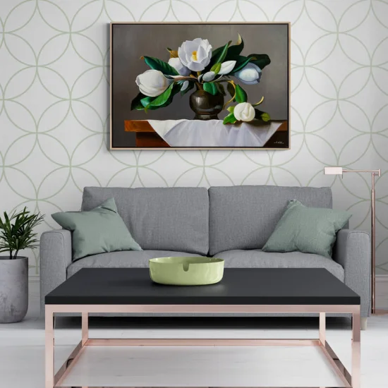Magnolias in a Vase Custom Order Oil Painting