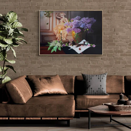 Lilacs and the Magic of the Sculpture Custom Order Oil Painting