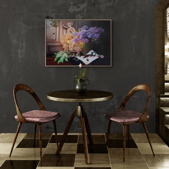 Lilacs and the Magic of the Sculpture Custom Order Oil Painting