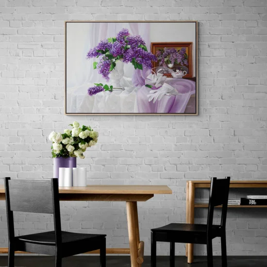 Leylaklar ve Porselen Vazo Siparişe Özel Yağlı Boya Tablo