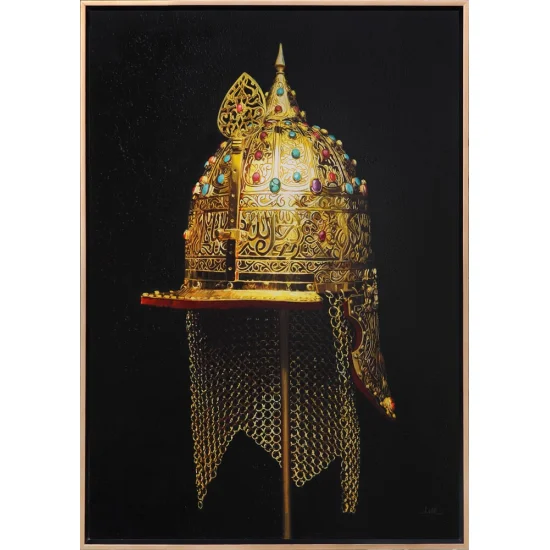 Fatih Sultan Mehmet Miğferi Siparişe Özel Yağlı Boya Tablo