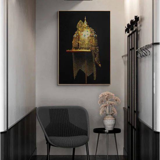 Fatih Sultan Mehmet Miğferi Siparişe Özel Yağlı Boya Tablo