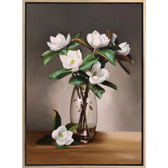 Magnolias in a Vase Made to Order Oil Painting